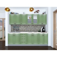 Bucatarie Zebra alba / Fronturi MDF Verde - Varianta 2